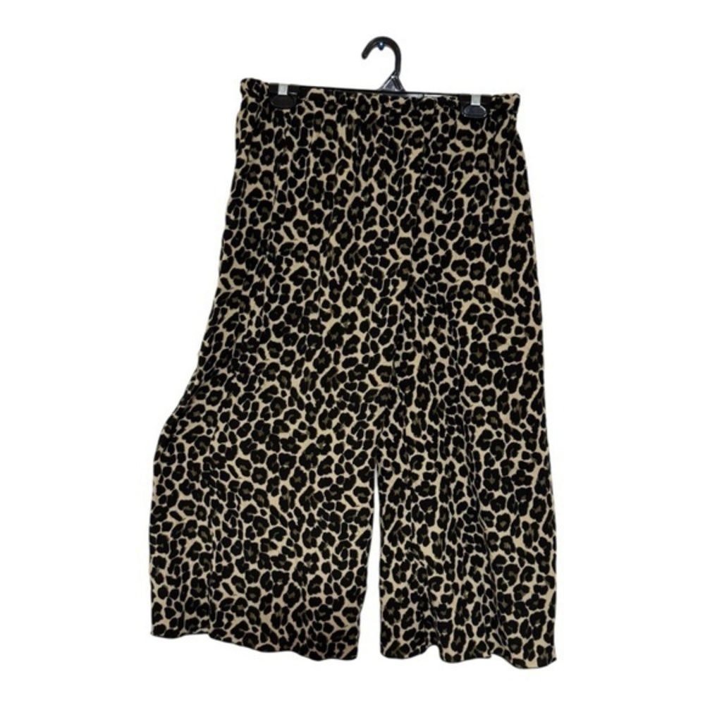 Riders by Lee Womens Leopard Print Culottes Wide Leg Capri Pants Size XL